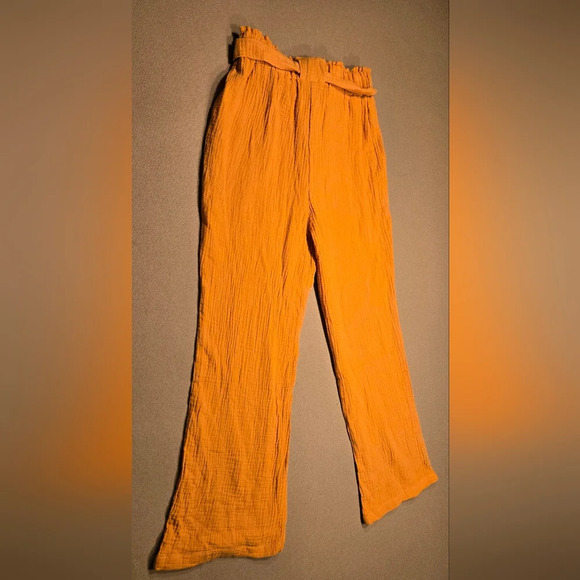 NWT Sincerely Jules orange linen pants - Picture 2 of 5
